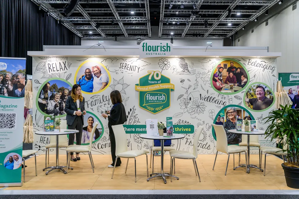 Flourish Australia sponsor stand at the conference